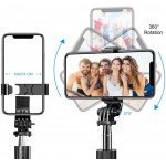 Wholesale 40 Inches Heavy Duty 3 in 1 Aluminum Wireless Bluetooth Extendable Selfie Stick with Tripod Stand (White)